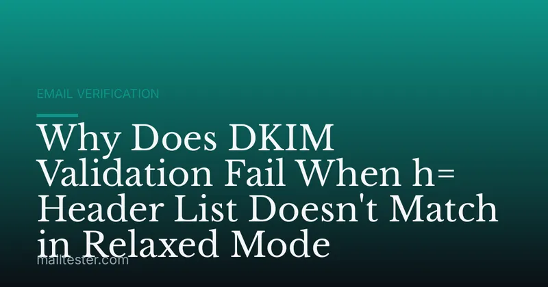 Why Does DKIM Validation Fail When h= Header List Doesn't Match in Relaxed Mode