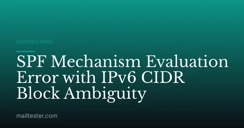 SPF Mechanism Evaluation Error with IPv6 CIDR Block Ambiguity