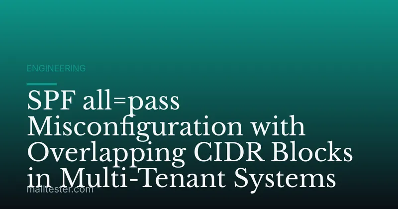 SPF all=pass Misconfiguration with Overlapping CIDR Blocks in Multi-Tenant Systems
