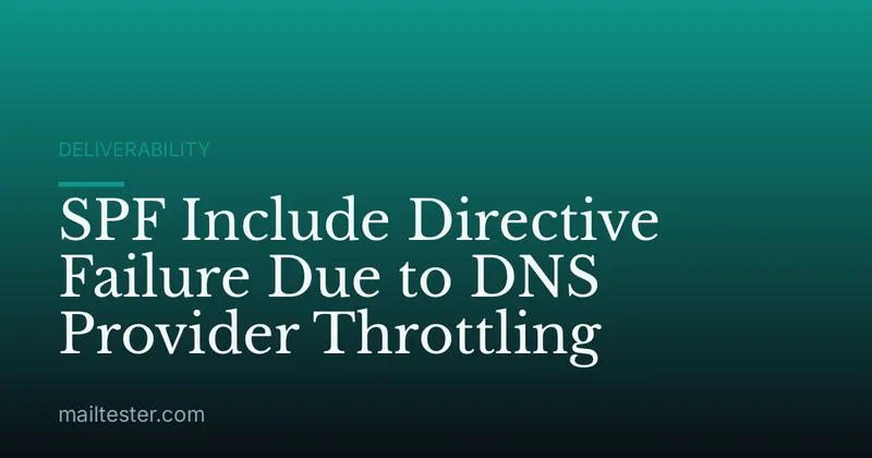 SPF Include Directive Failure Due to DNS Provider Throttling