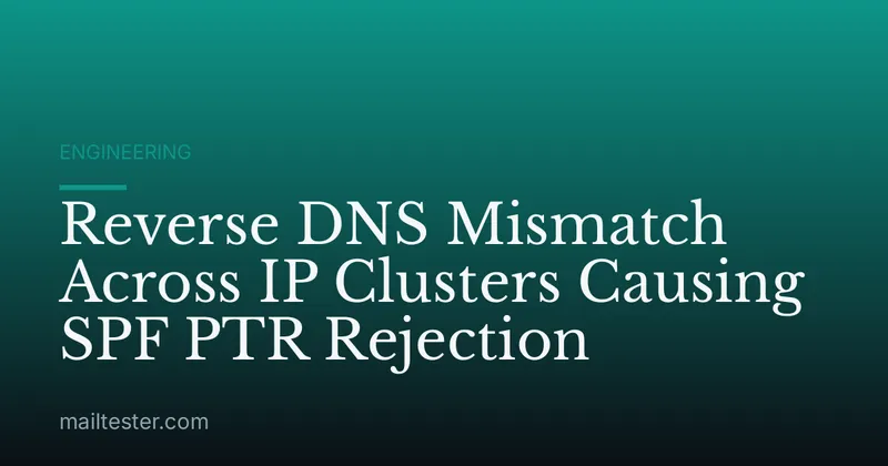 Reverse DNS Mismatch Across IP Clusters Causing SPF PTR Rejection