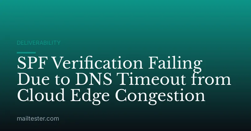 SPF Verification Failing Due to DNS Timeout from Cloud Edge Congestion
