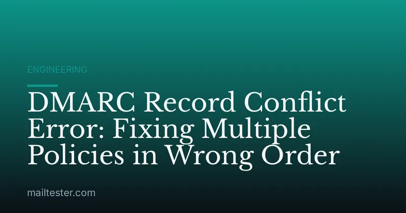 DMARC Record Conflict Error: Fixing Multiple Policies in Wrong Order