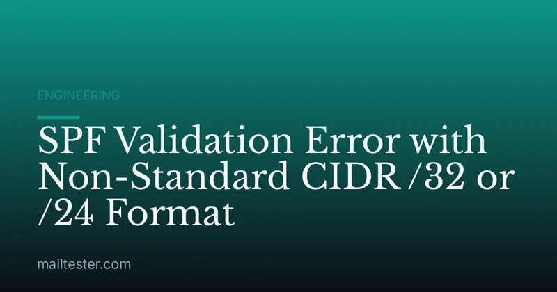 SPF Validation Error with Non-Standard CIDR /32 or /24 Format