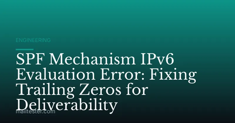 SPF Mechanism IPv6 Evaluation Error: Fixing Trailing Zeros for Deliverability