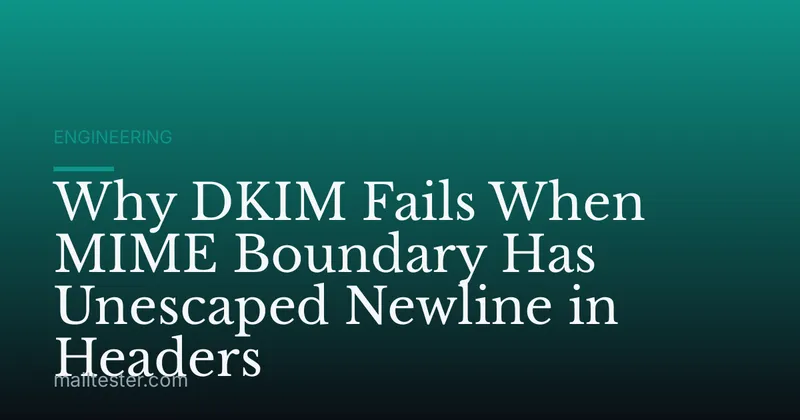 Why DKIM Fails When MIME Boundary Has Unescaped Newline in Headers