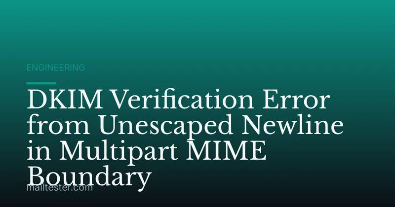 DKIM Verification Error from Unescaped Newline in Multipart MIME Boundary