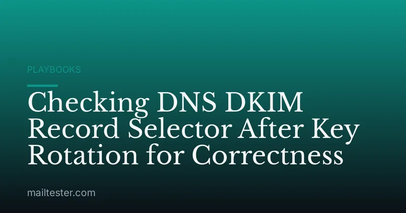 Checking DNS DKIM Record Selector After Key Rotation for Correctness