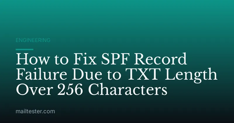 How to Fix SPF Record Failure Due to TXT Length Over 256 Characters