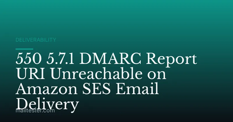 550 5.7.1 DMARC Report URI Unreachable on Amazon SES Email Delivery