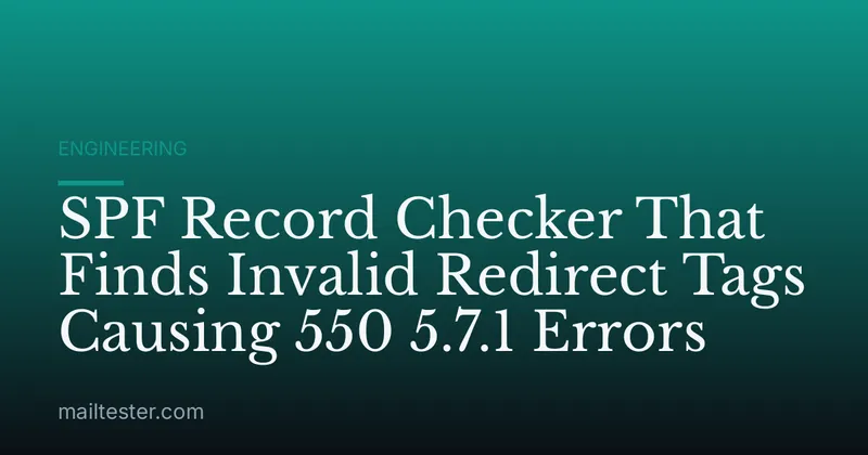 SPF Record Checker That Finds Invalid Redirect Tags Causing 550 5.7.1 Errors
