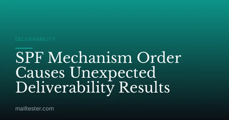 SPF Mechanism Order Causes Unexpected Deliverability Results