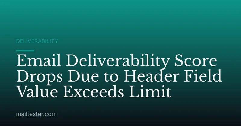 Email Deliverability Score Drops Due to Header Field Value Exceeds Limit