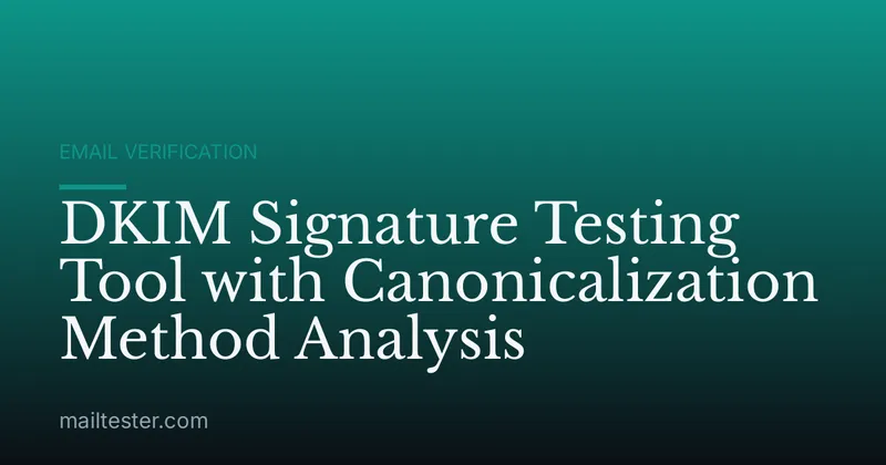 DKIM Signature Testing Tool with Canonicalization Method Analysis