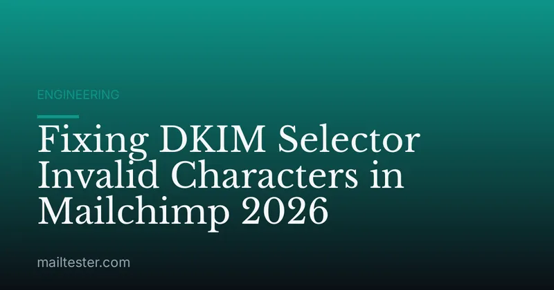 Fixing DKIM Selector Invalid Characters in Mailchimp 2026