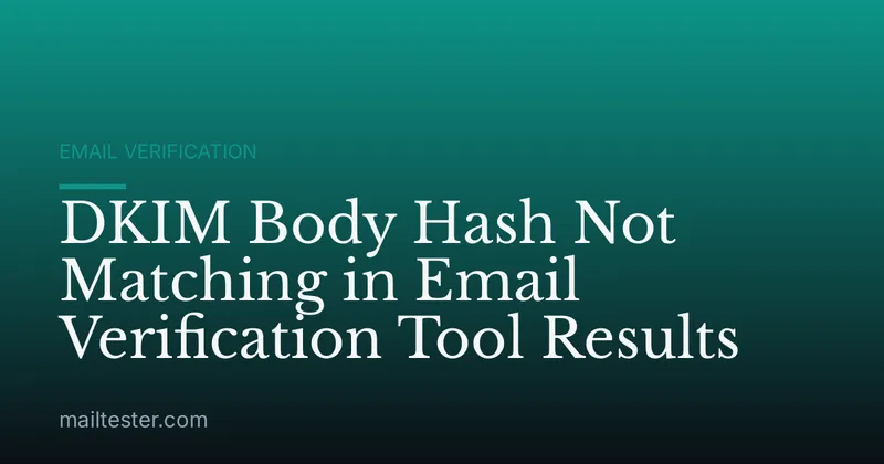 DKIM Body Hash Not Matching in Email Verification Tool Results