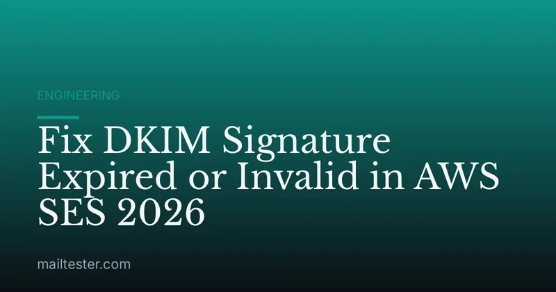 Fix DKIM Signature Expired or Invalid in AWS SES 2026