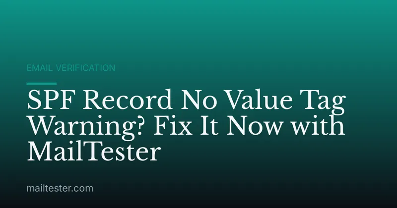 SPF Record No Value Tag Warning? Fix It Now with MailTester