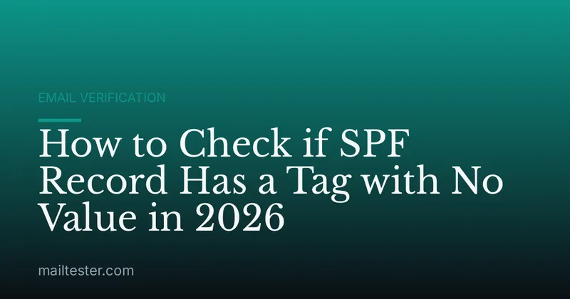 How to Check if SPF Record Has a Tag with No Value in 2026