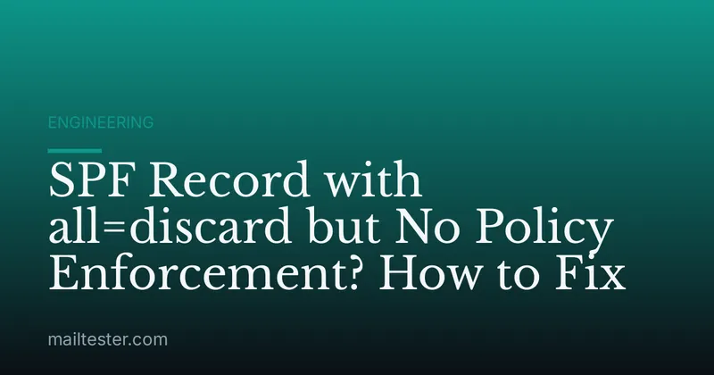 SPF Record with all=discard but No Policy Enforcement? How to Fix