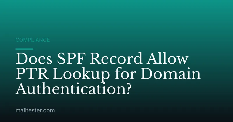 Does SPF Record Allow PTR Lookup for Domain Authentication?