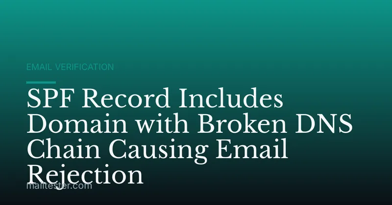 SPF Record Includes Domain with Broken DNS Chain Causing Email Rejection