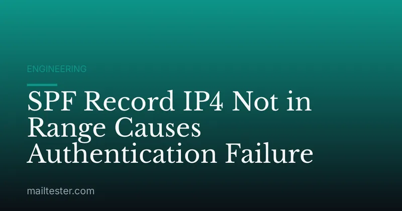 SPF Record IP4 Not in Range Causes Authentication Failure
