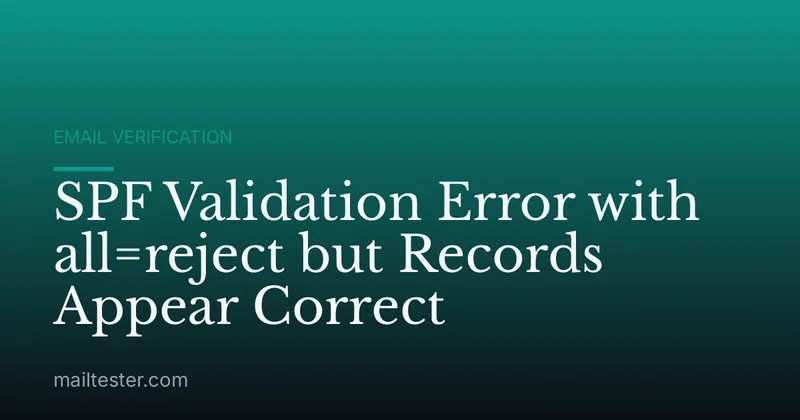 SPF Validation Error with all=reject but Records Appear Correct