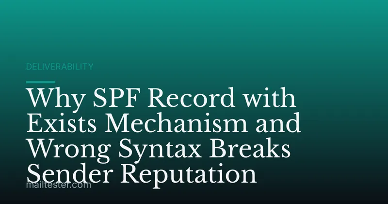 Why SPF Record with Exists Mechanism and Wrong Syntax Breaks Sender Reputation