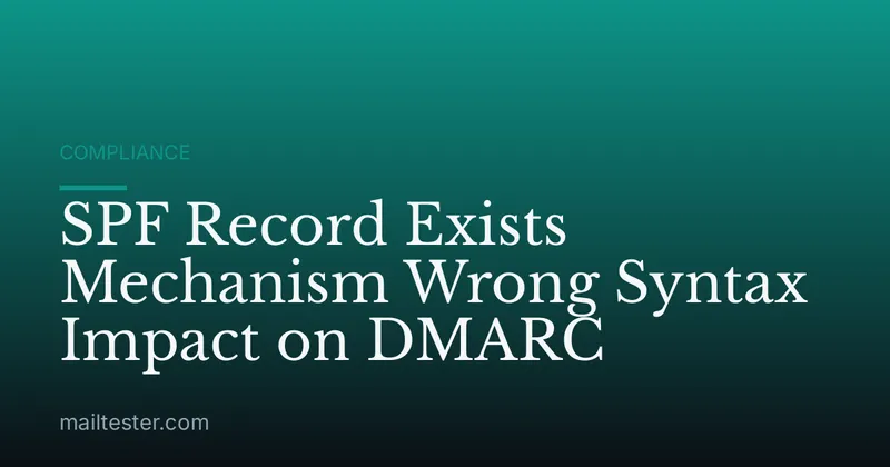 SPF Record Exists Mechanism Wrong Syntax Impact on DMARC