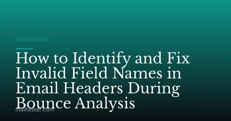 How to Identify and Fix Invalid Field Names in Email Headers During Bounce Analysis