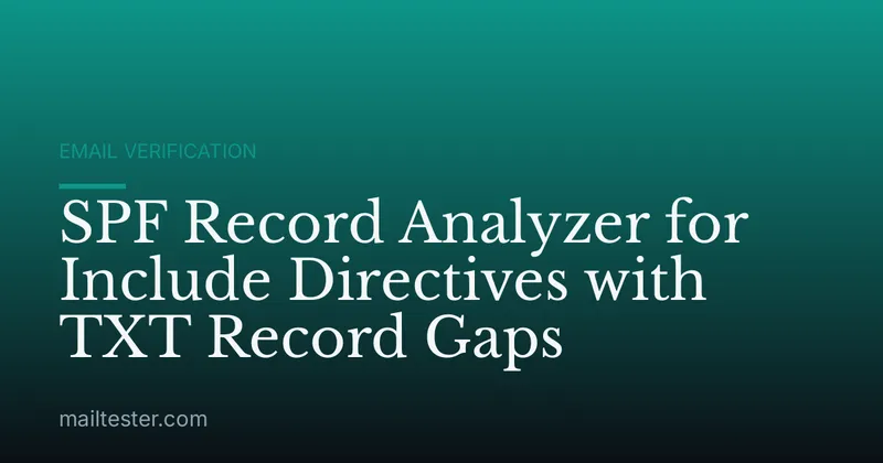 SPF Record Analyzer for Include Directives with TXT Record Gaps