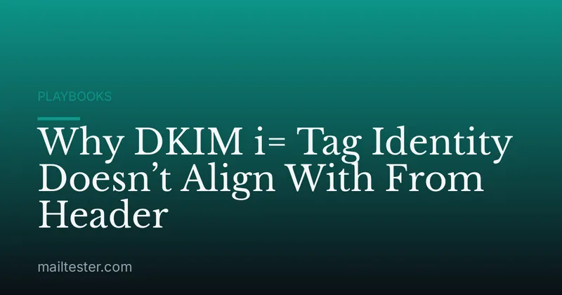 Why DKIM i= Tag Identity Doesn’t Align With From Header