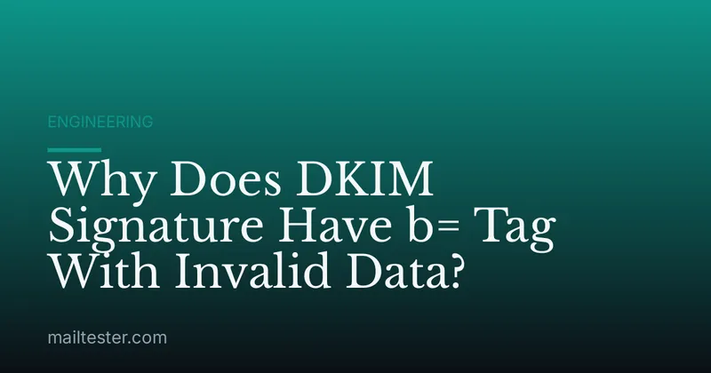 Why Does DKIM Signature Have b= Tag With Invalid Data?