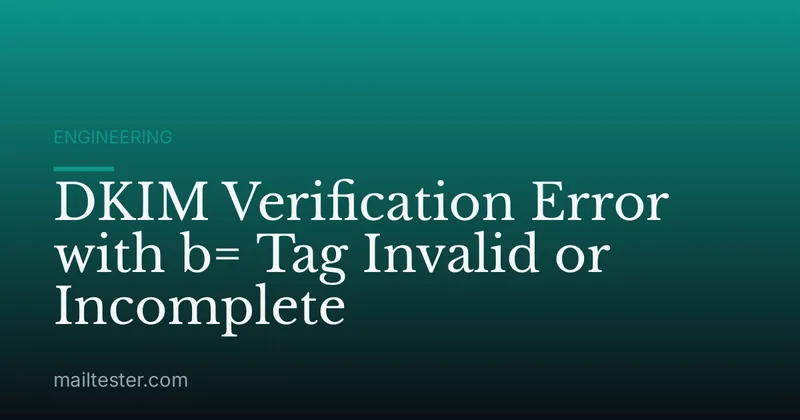 DKIM Verification Error with b= Tag Invalid or Incomplete