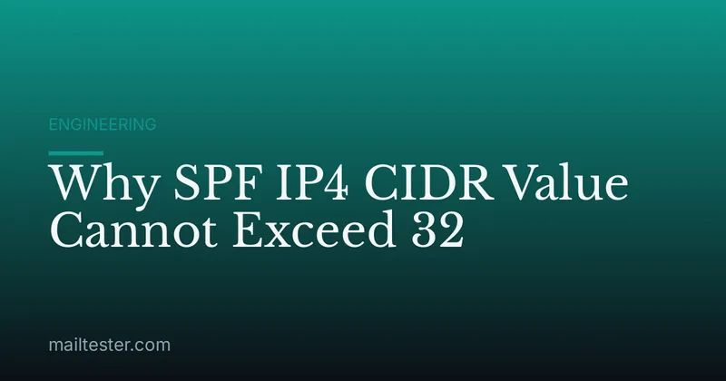Why SPF IP4 CIDR Value Cannot Exceed 32
