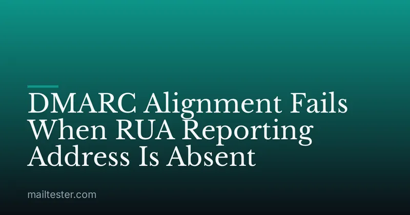 DMARC Alignment Fails When RUA Reporting Address Is Absent