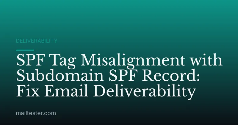 SPF Tag Misalignment with Subdomain SPF Record: Fix Email Deliverability