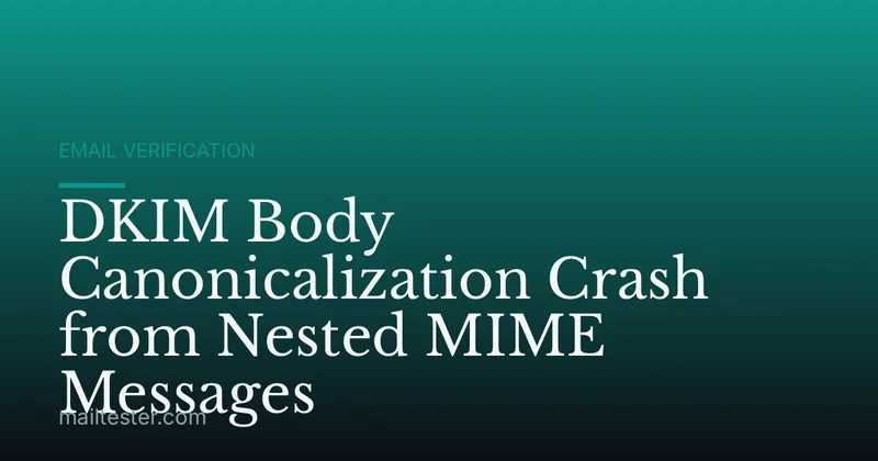 DKIM Body Canonicalization Crash from Nested MIME Messages