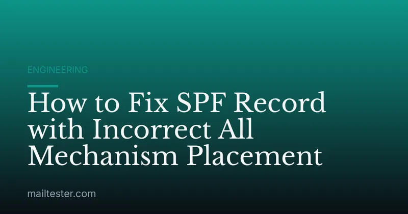 How to Fix SPF Record with Incorrect All Mechanism Placement