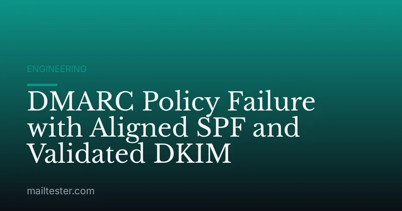 DMARC Policy Failure with Aligned SPF and Validated DKIM