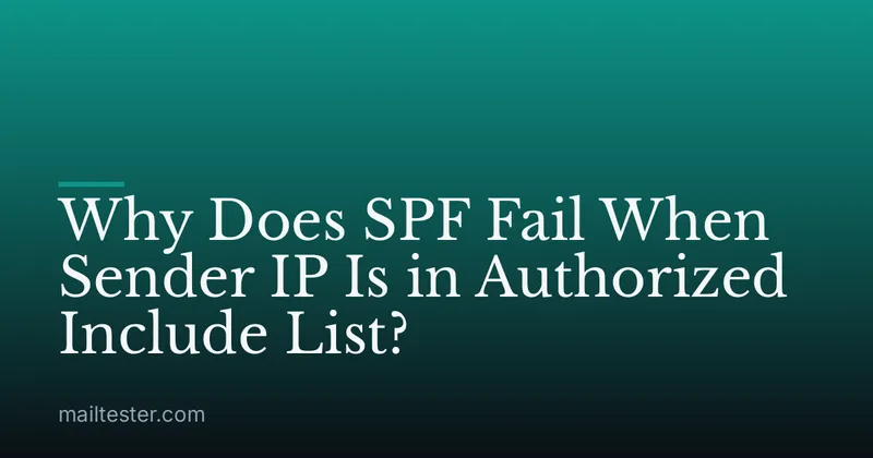 Why Does SPF Fail When Sender IP Is in Authorized Include List?