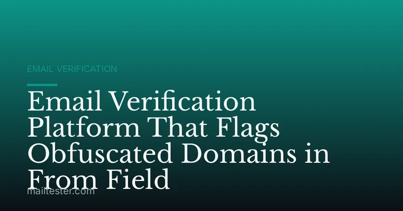 Email Verification Platform That Flags Obfuscated Domains in From Field