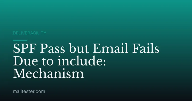 SPF Pass but Email Fails Due to include: Mechanism