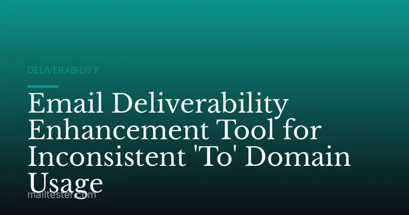 Email Deliverability Enhancement Tool for Inconsistent 'To' Domain Usage