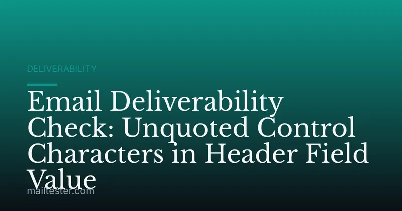 Email Deliverability Check: Unquoted Control Characters in Header Field Value