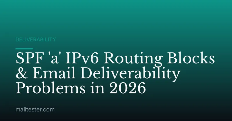 SPF 'a' IPv6 Routing Blocks & Email Deliverability Problems in 2026