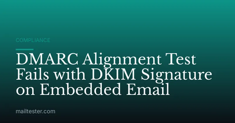 DMARC Alignment Test Fails with DKIM Signature on Embedded Email