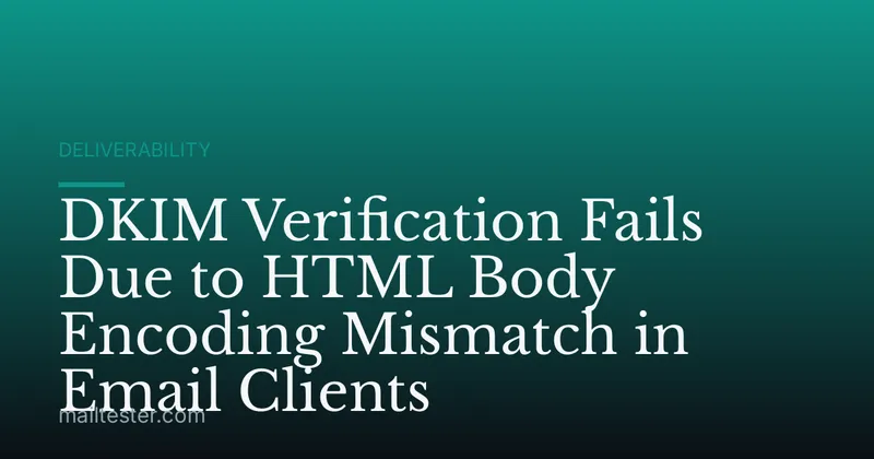 DKIM Verification Fails Due to HTML Body Encoding Mismatch in Email Clients