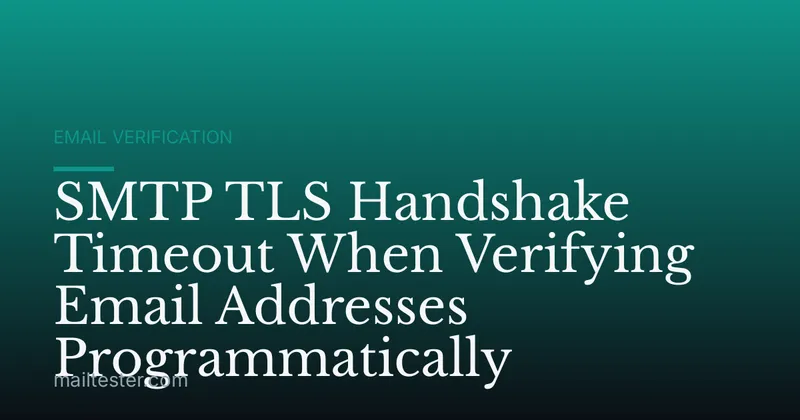 SMTP TLS Handshake Timeout When Verifying Email Addresses Programmatically